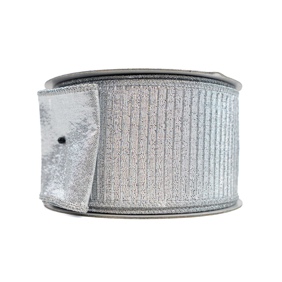Miniatura: RIBBON  PLEATED METALLIC SILVER ( 3 SIZES )