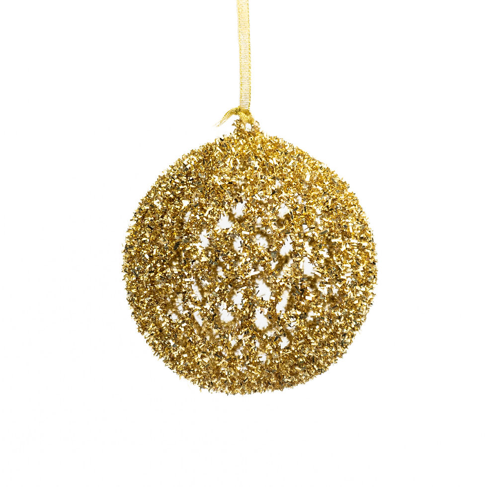BALL 6" TINSEL GLITTER ( 9 COLORS )