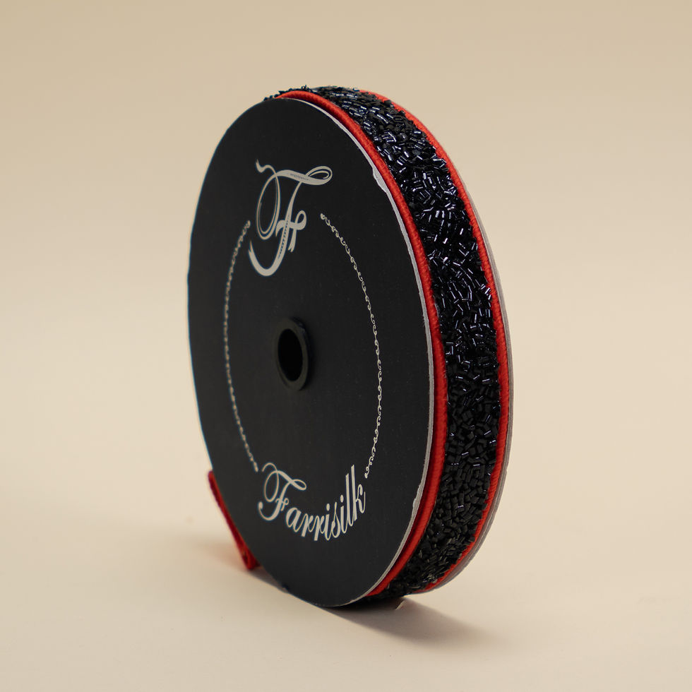 Miniatura: RIBBON 1" X 10YDS CREEPY FUZZ BLACK ( 2 COLORS )