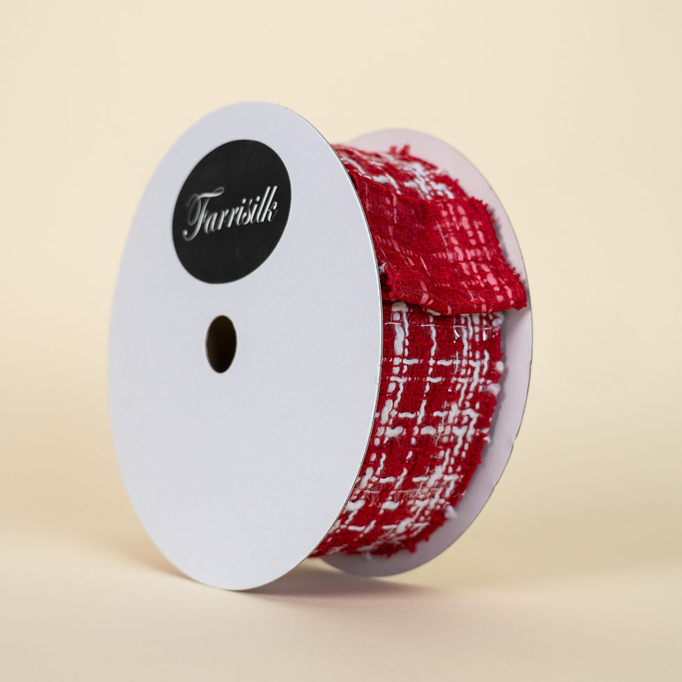 Thumbnail: RIBBON SANTA TWEED RED AND WHITE ( 2 SIZES )