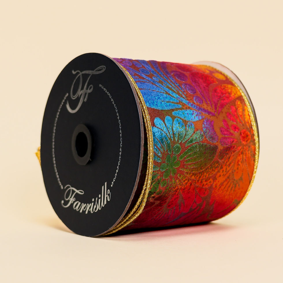 Miniatura: RIBBON GROOVY CHRISTMAS MULTICOLOR AND GOLD ( 3 SIZES )