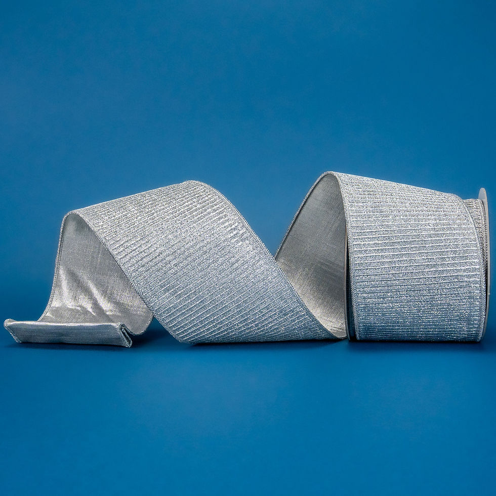 Miniatura: RIBBON  PLEATED METALLIC SILVER ( 3 SIZES )