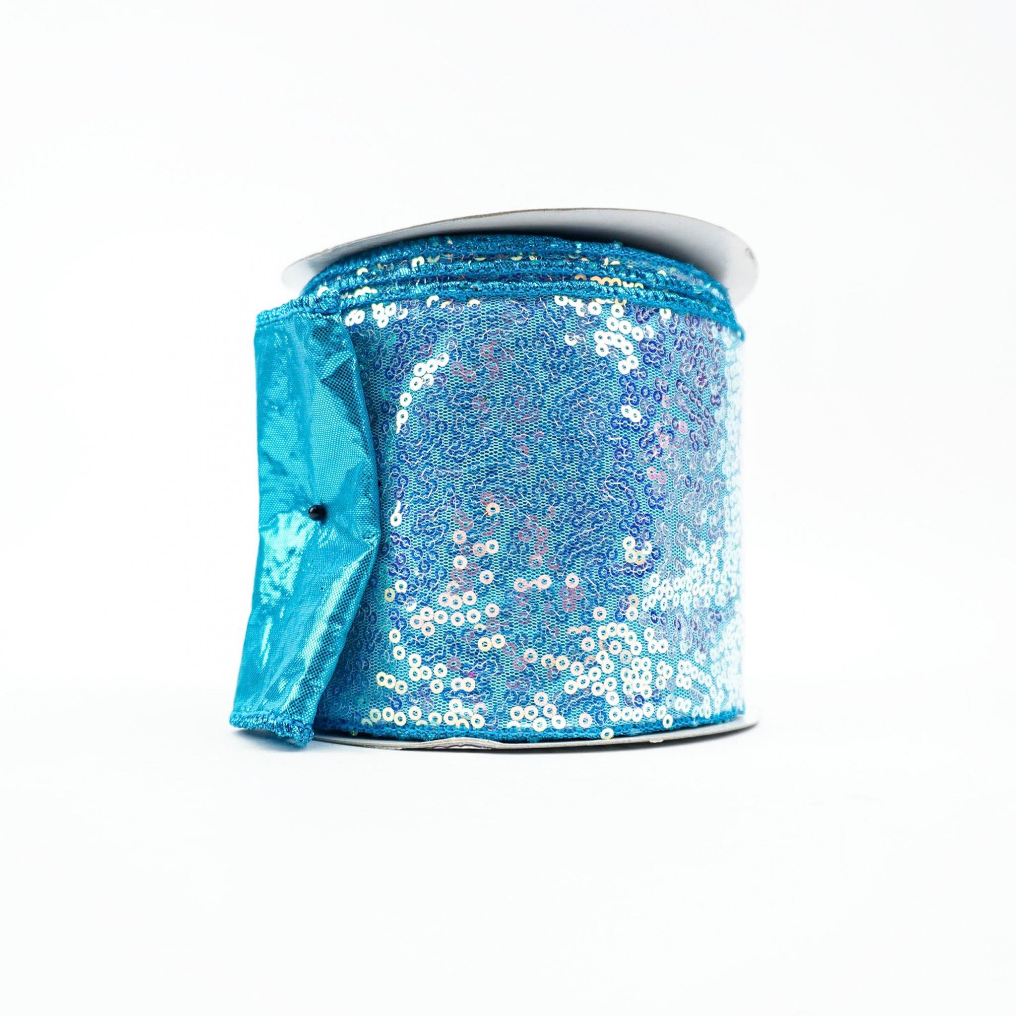 RIBBON SEQUIN EMBROIDERY 4X10YDS TURQUOISE