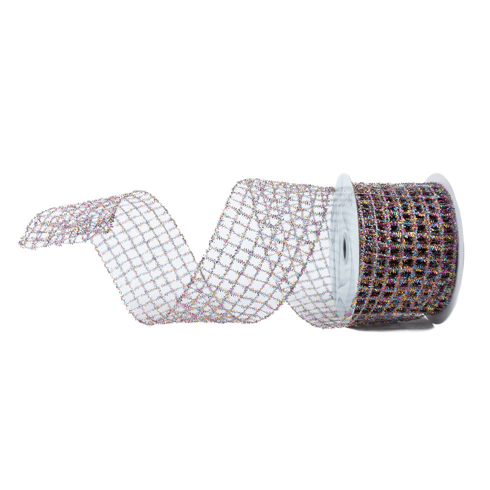 Miniatura: RIBBON 2.75" X 10YDS TINSEL MESH ( 8 COLORS )