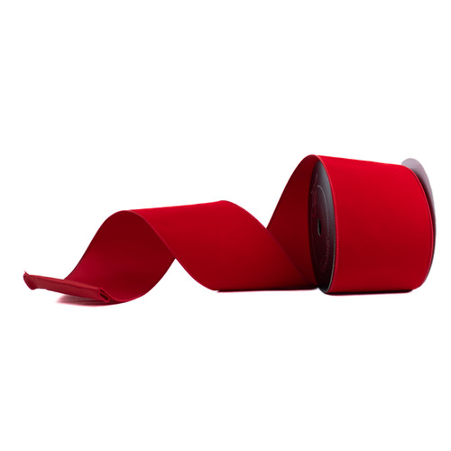 Flocking Velvet Ribbon RIBBON FLOCKED VELVET RED ( 2 SIZES ) | Craftex