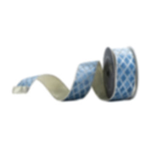 RIBBON METALLIC DIAMOND STEEL BLUE ( 2 SIZES )