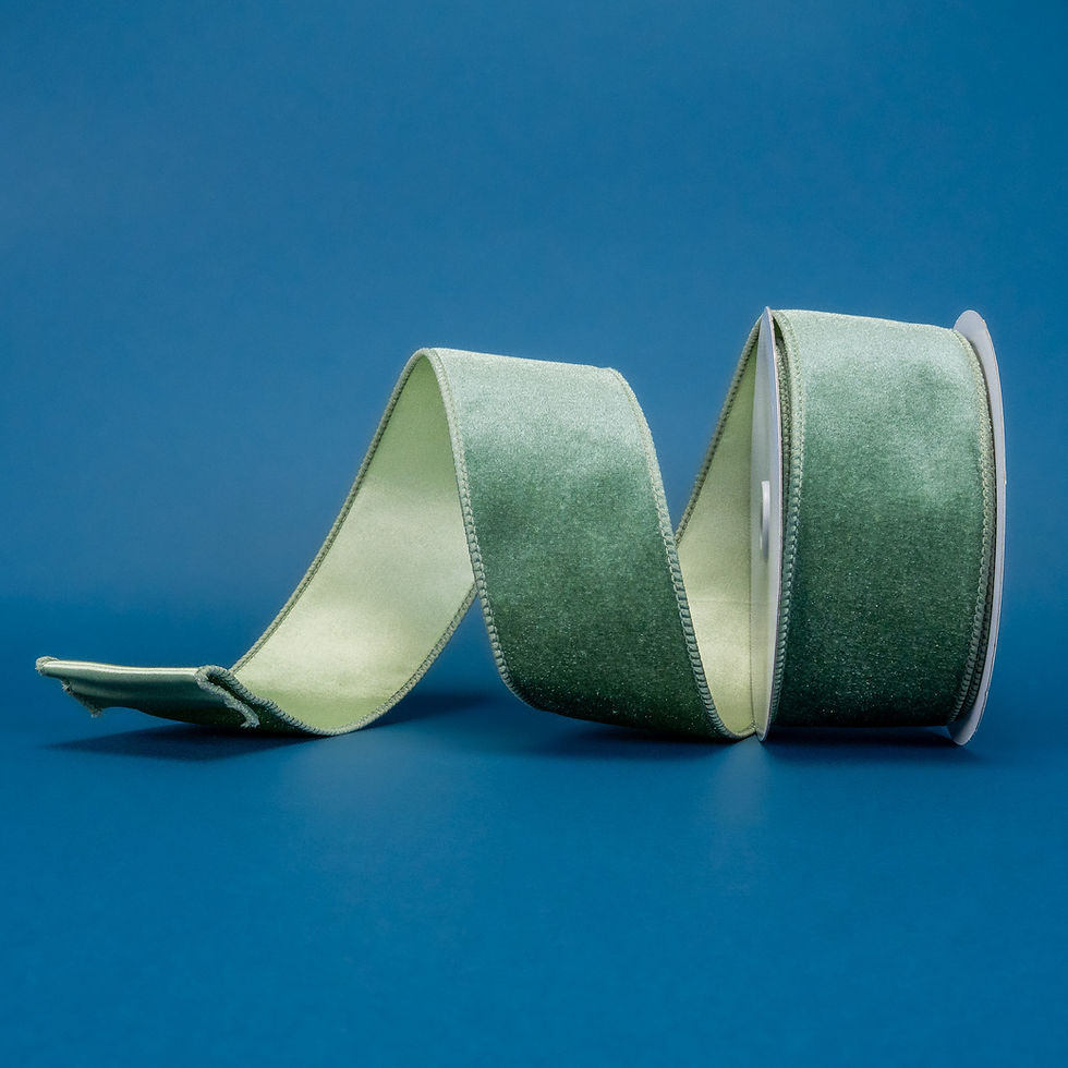 Miniatura: RIBBON DELUXE VELVET SAGE GREEN ( 3 SIZES )