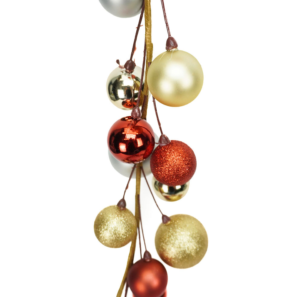 Thumbnail: BALL GARLAND 6FT WITH GOLD , SILVER AND RED