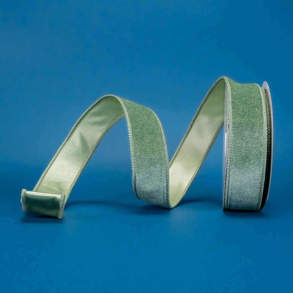 Miniatura: RIBBON DELUXE VELVET SAGE GREEN ( 3 SIZES )