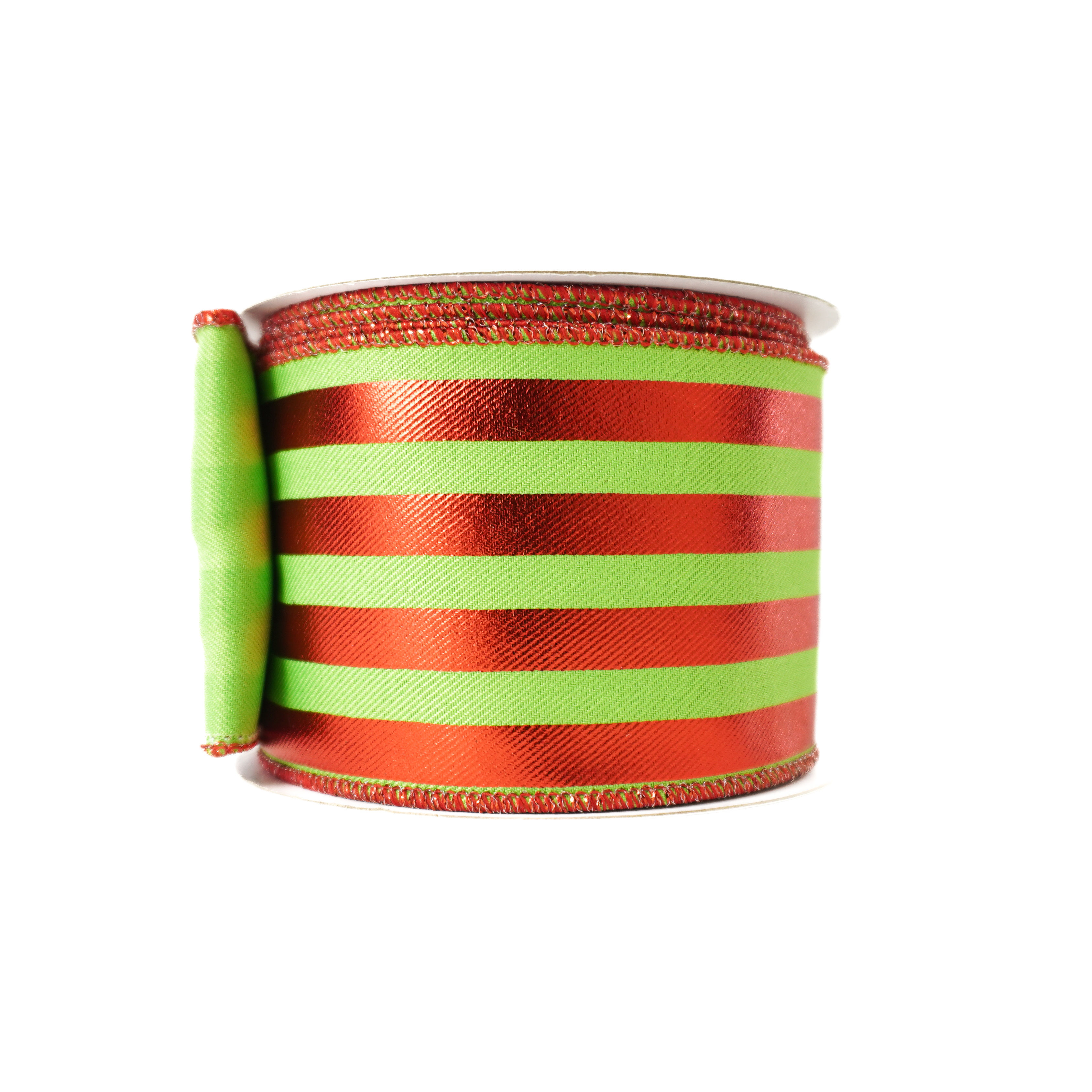 RIBBON HORIZONTAL STRIPES WITH RED AND LIME (3 SIZES)