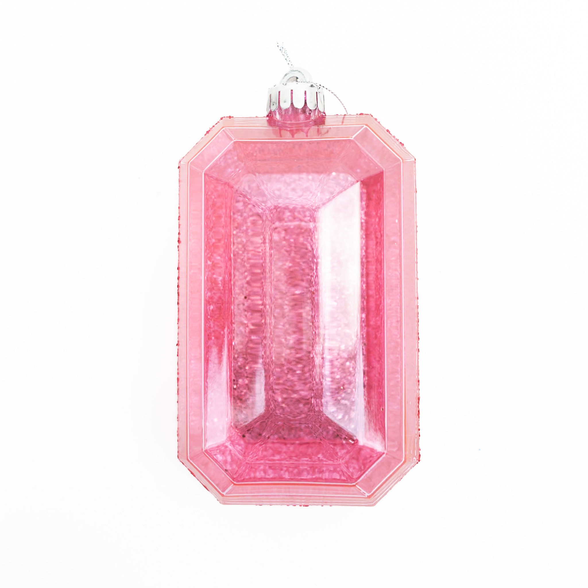 JEWEL ORNAMENT WITH GLITTER BRIGHT PINK (4 SIZES)