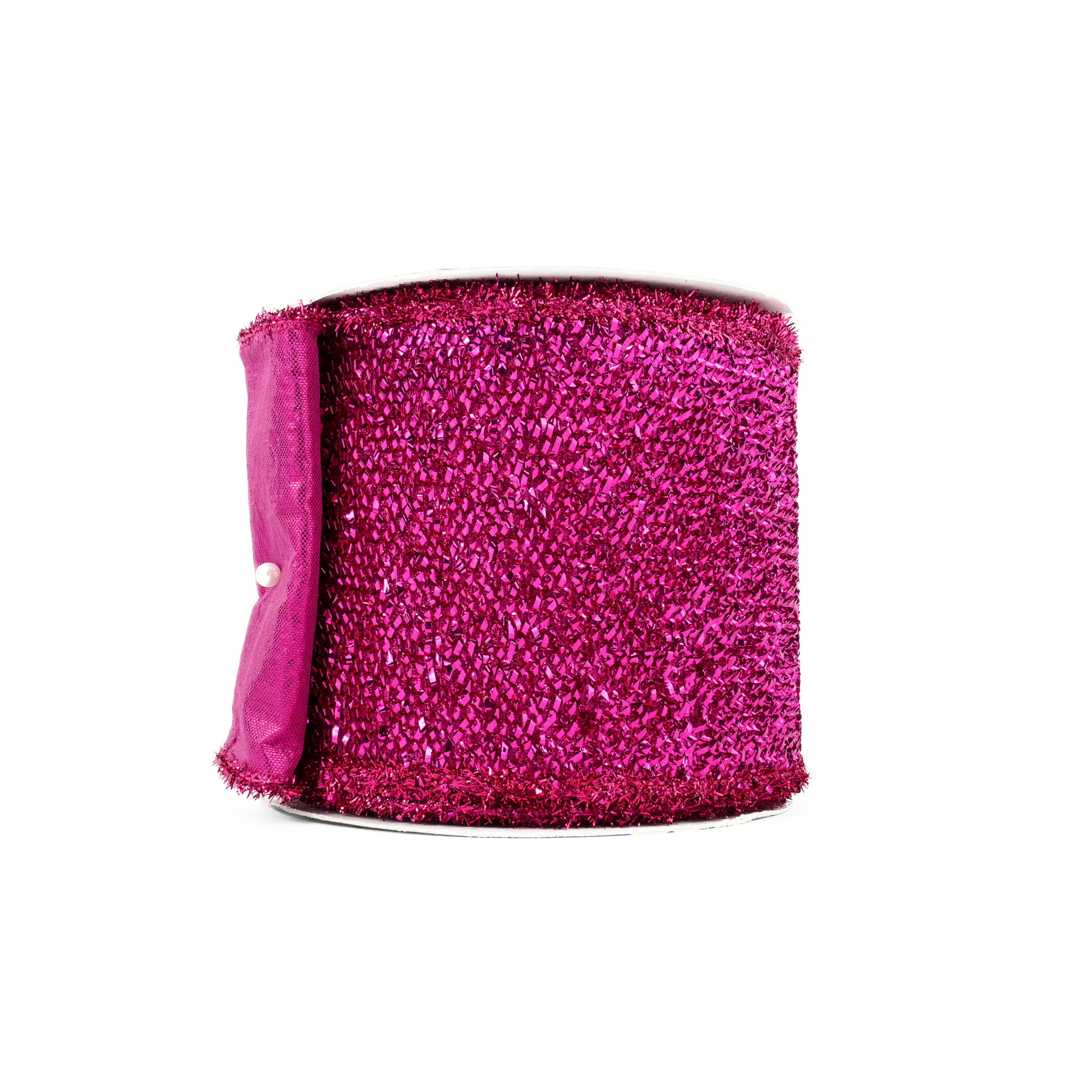 RIBBON TINSEL GLITTER 4X10YDS FUCHSIA