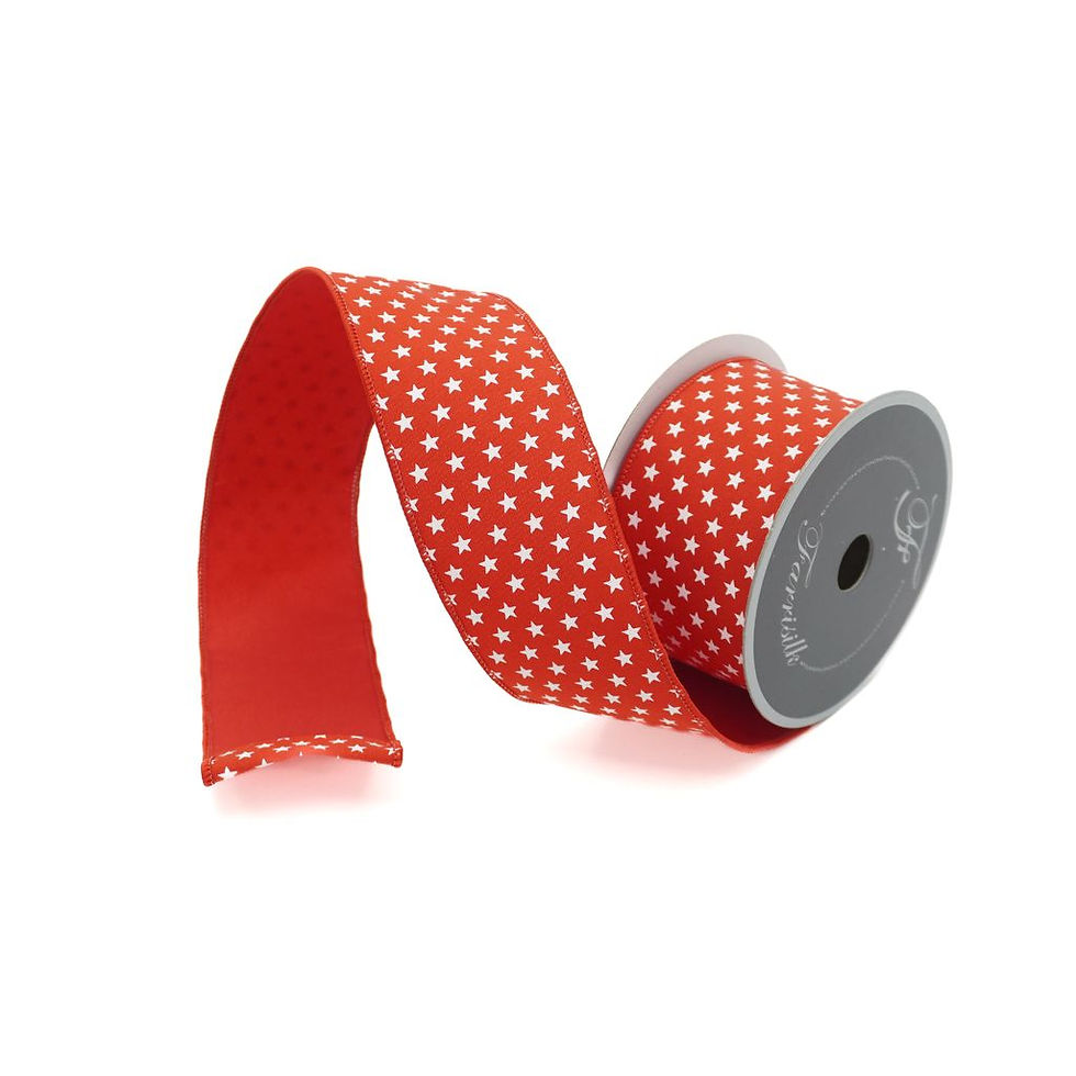 Thumbnail: RIBBON SPIRITED STARS WITH RED ( 2 SIZES )