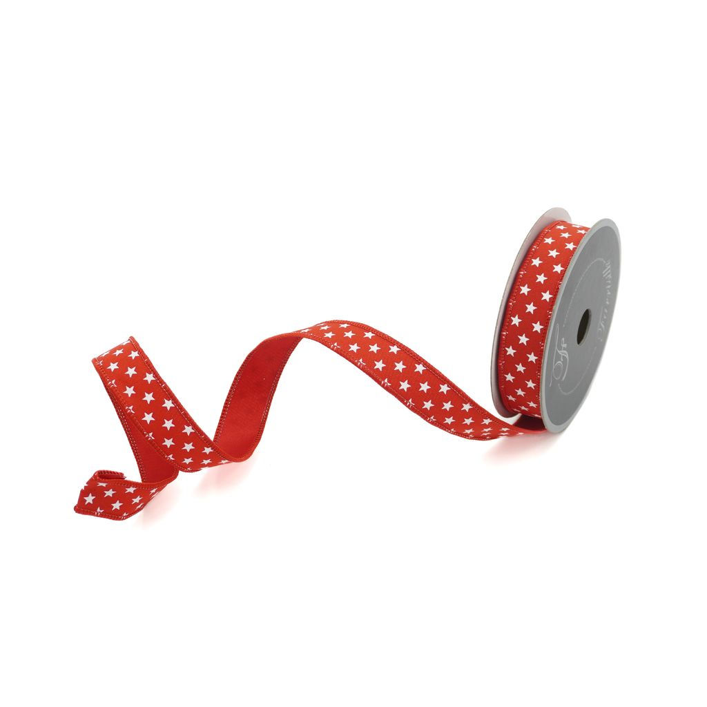 RIBBON SPIRITED STARS WITH RED ( 2 SIZES )