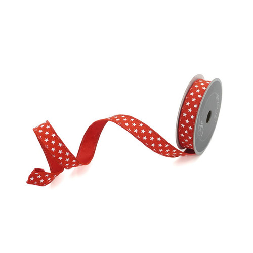 RIBBON SPIRITED STARS WITH RED ( 2 SIZES ) | Craftex