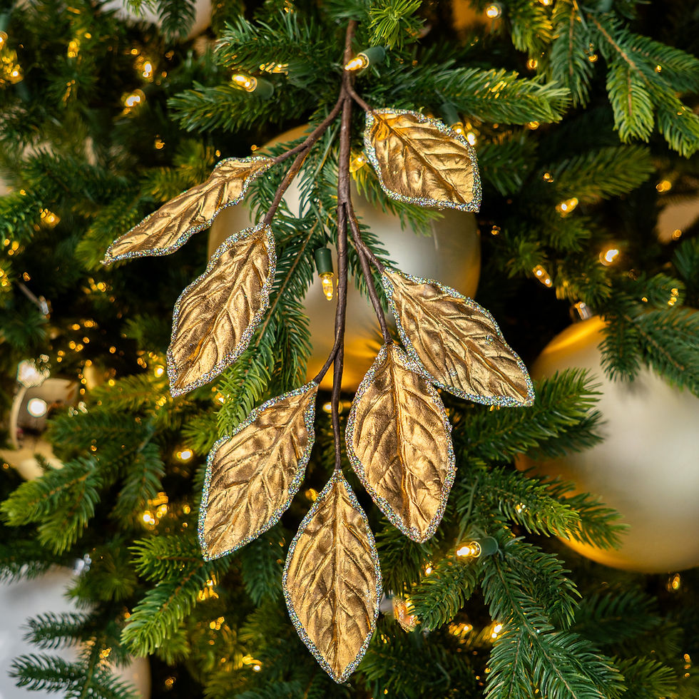 Thumbnail: MAGNOLIA LEAVES SPRAY 24" GLITTER GOLD