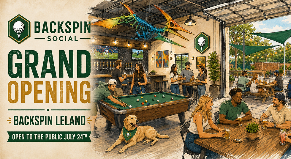 Backspin Social will open in Leland on July 24, 2026.