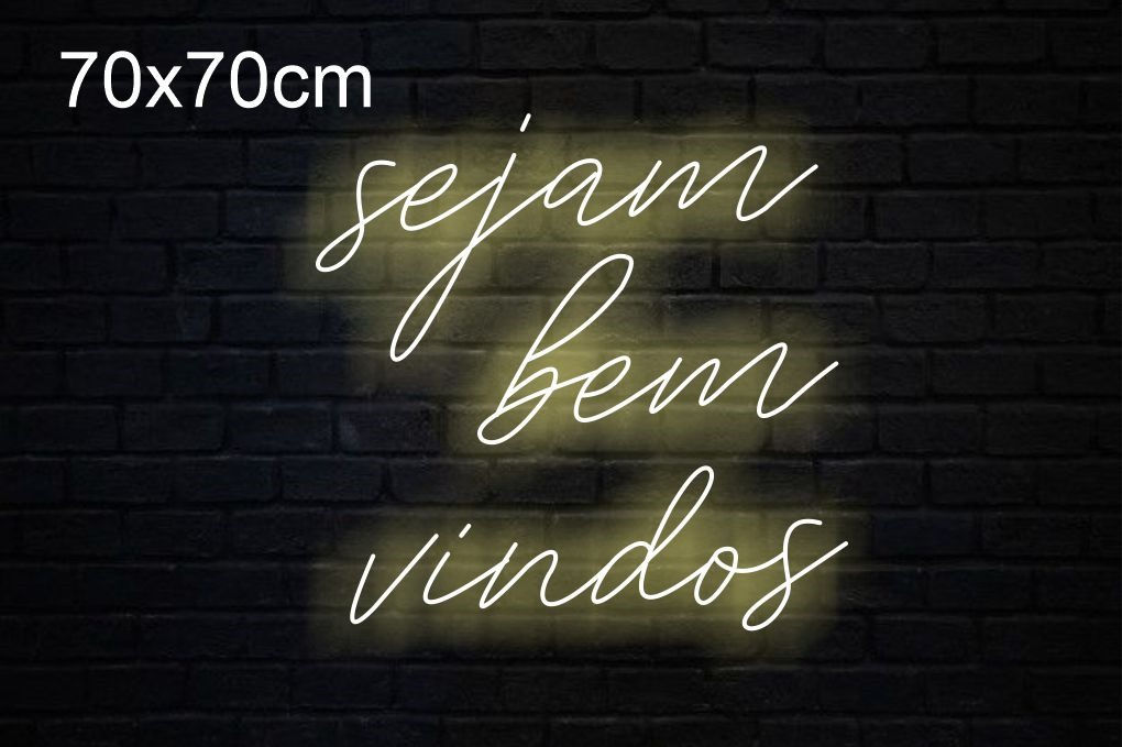 luminária nèon sejam bem vindos 70x70cm | Rep. Unit. R$ 1050