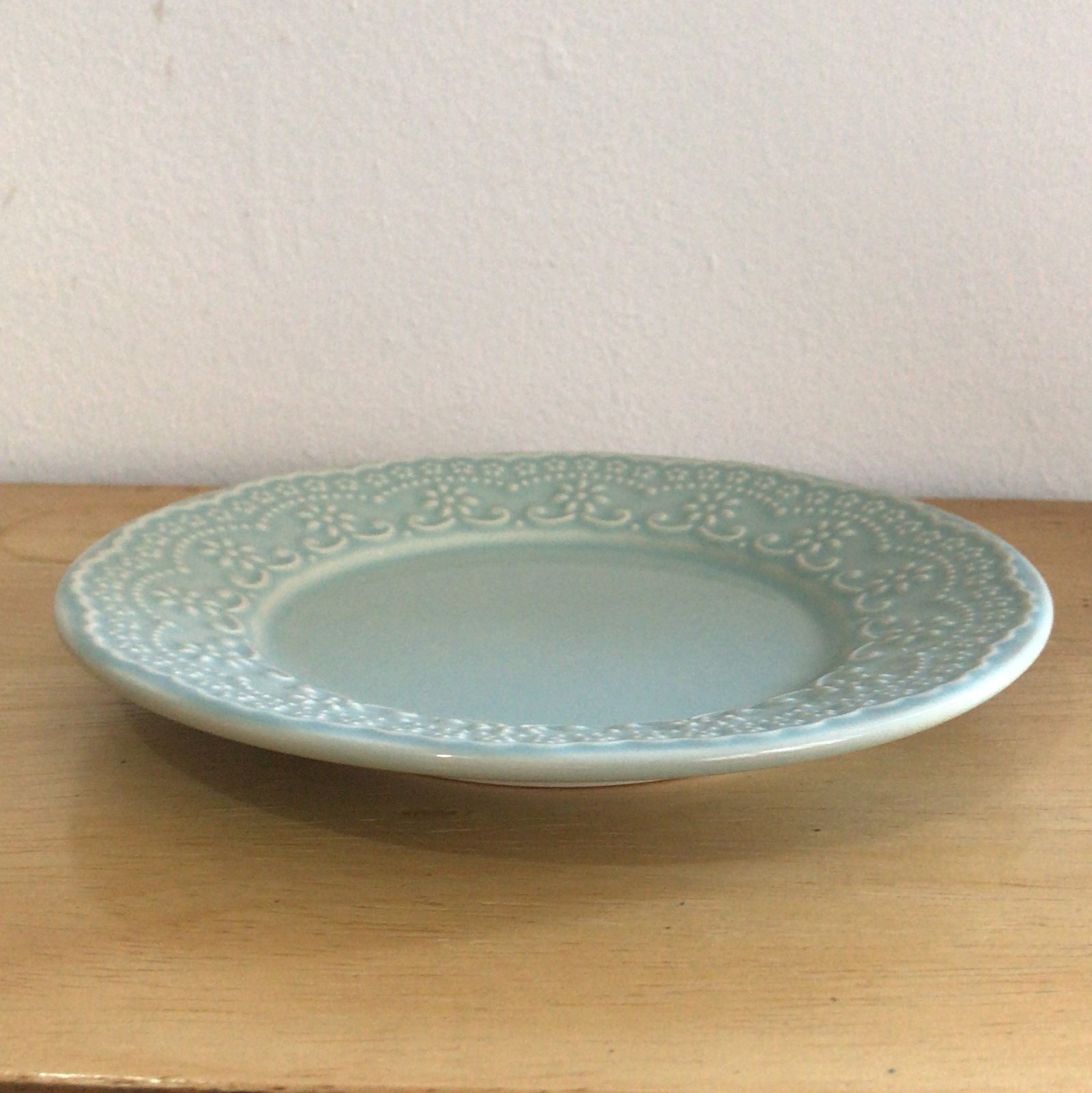 Prato cerâmica verde trabalhado 20 x 20 | Rep Unit. R$ 65