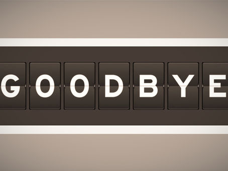 An airport departure board spelling out word "goodbye", illustrating expat life and challenges of saying neverending goodbyes