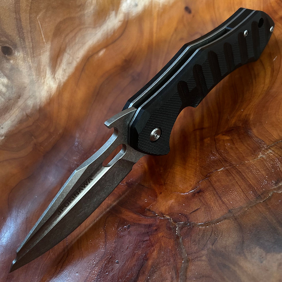 Thumbnail: JPOKINAWA - D2 Steel Quick-Opening bottle opener Folding Knife【Black】
