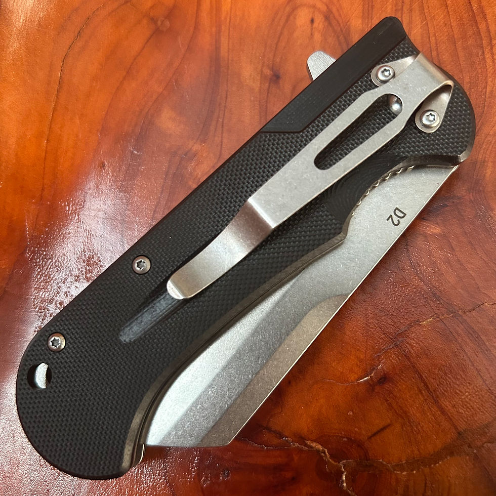 Thumbnail: JPOKINAWA - Sheepfoot blade D2 Steel Quick-Opening Folding Knife【Black - holes】
