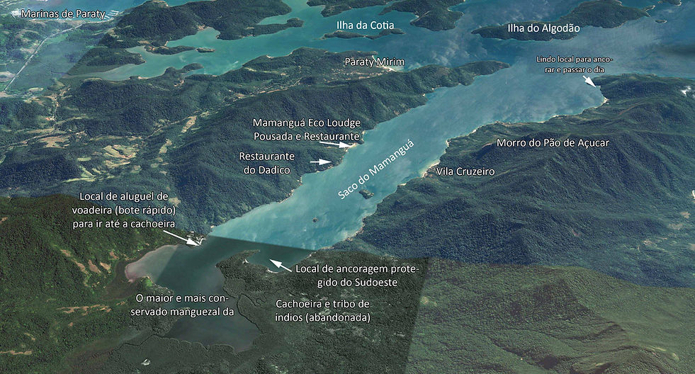 Mapa do Saco do Mamanguá – Paraty com dicas náuticas