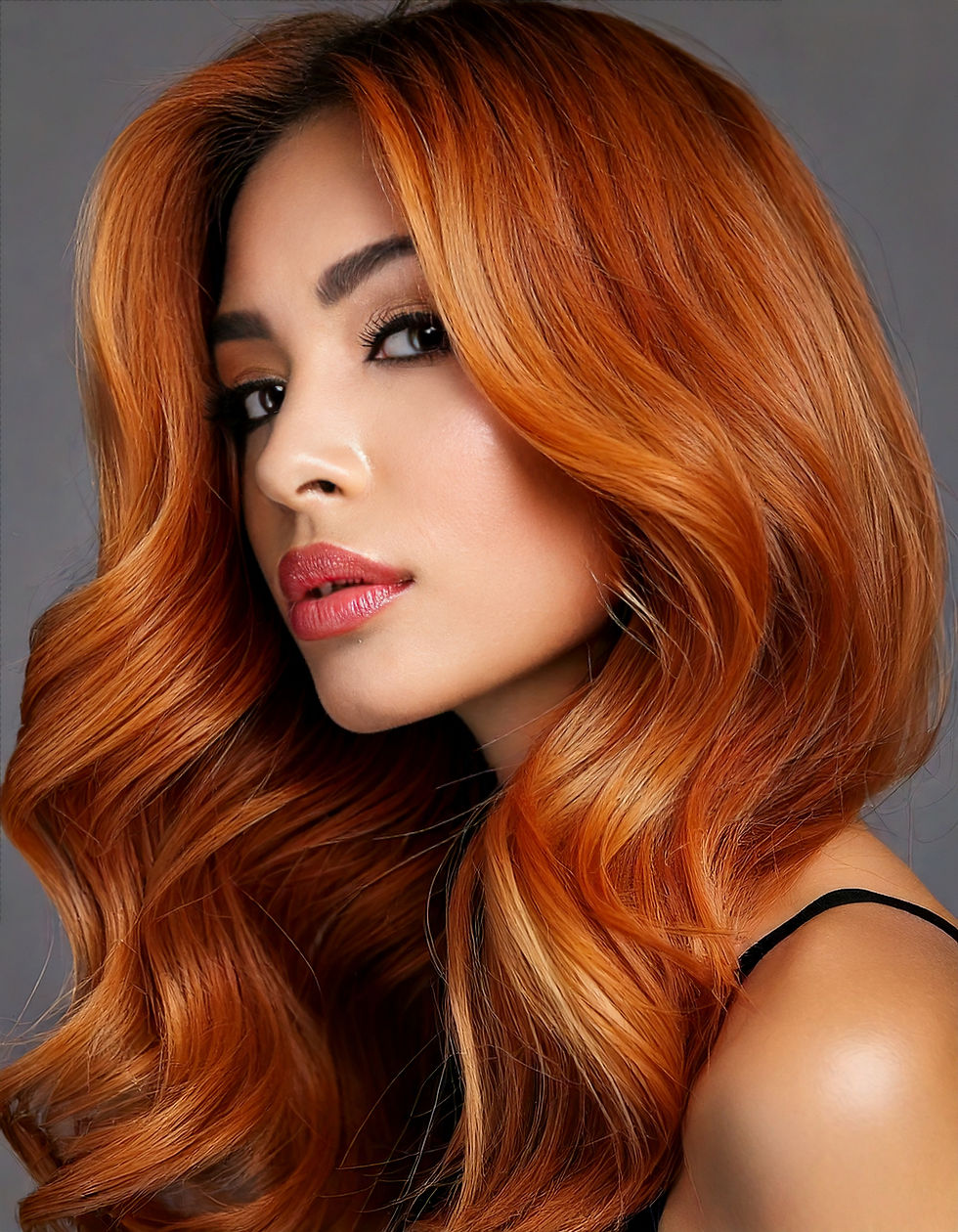 Firefly female, hair studio model, beautiful hair model, with matching eye make up, posing
