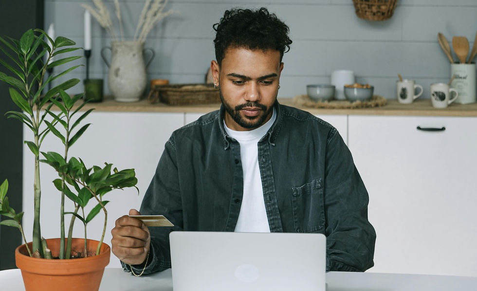 man online shopping from home