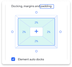 wix studio dashboard - padding