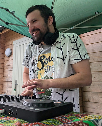 DJ Stef Mo playing at a private party.