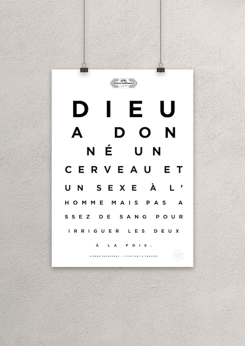 Affiche test de vue - Citation humoristique Pierre Desproges