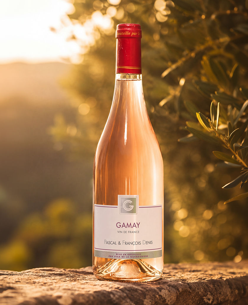 Bouteille de Gamay rosé, vin rosé du Domaine de La Garnaudière