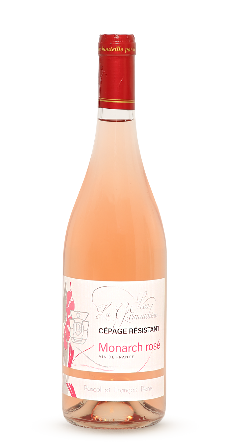 Bouteille de Monarch rosé, vin rosé (cépage résistant) du Domaine de La Garnaudière