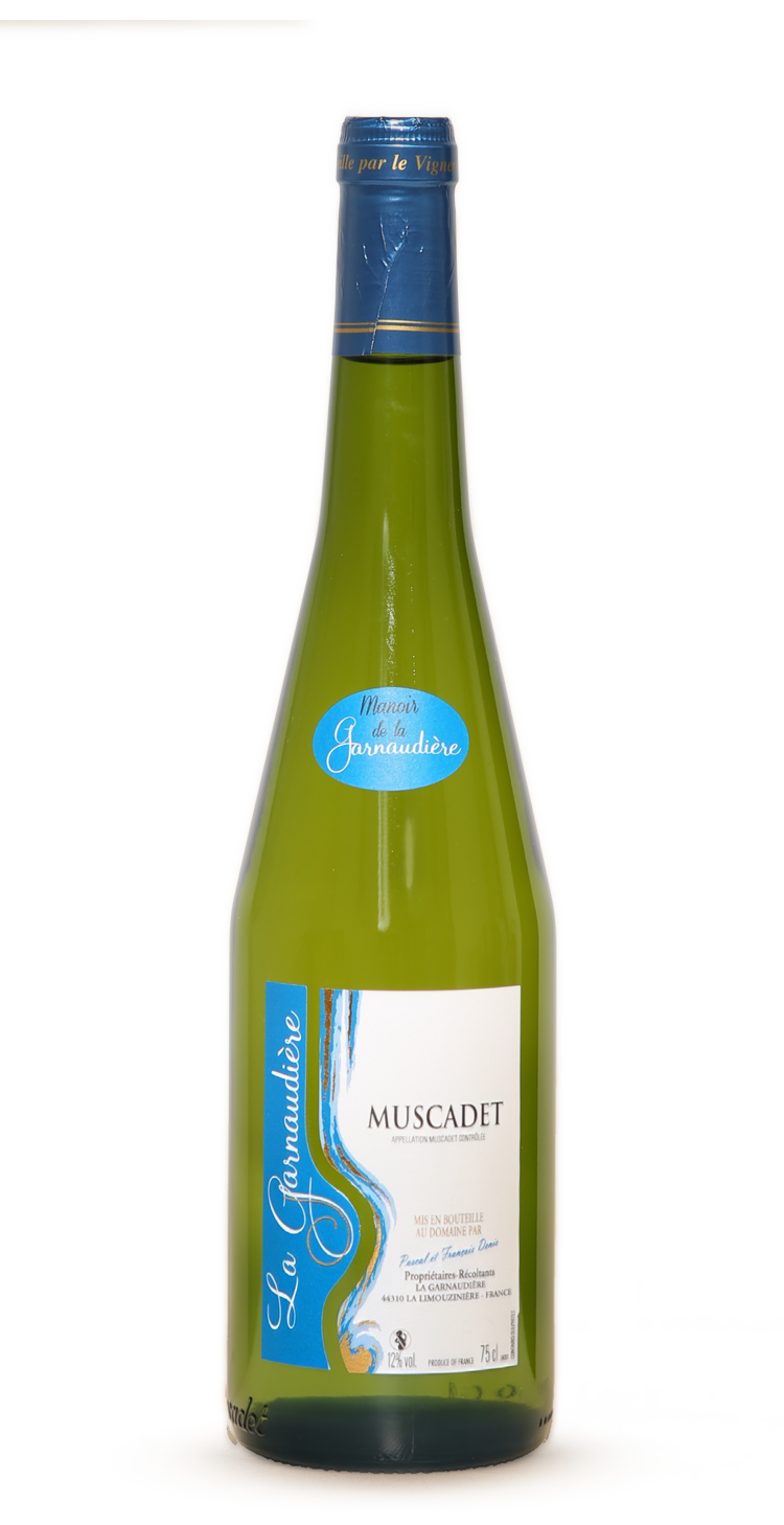 Bouteille de Muscadet, vin blanc sec AOP du Domaine de La Garnaudière