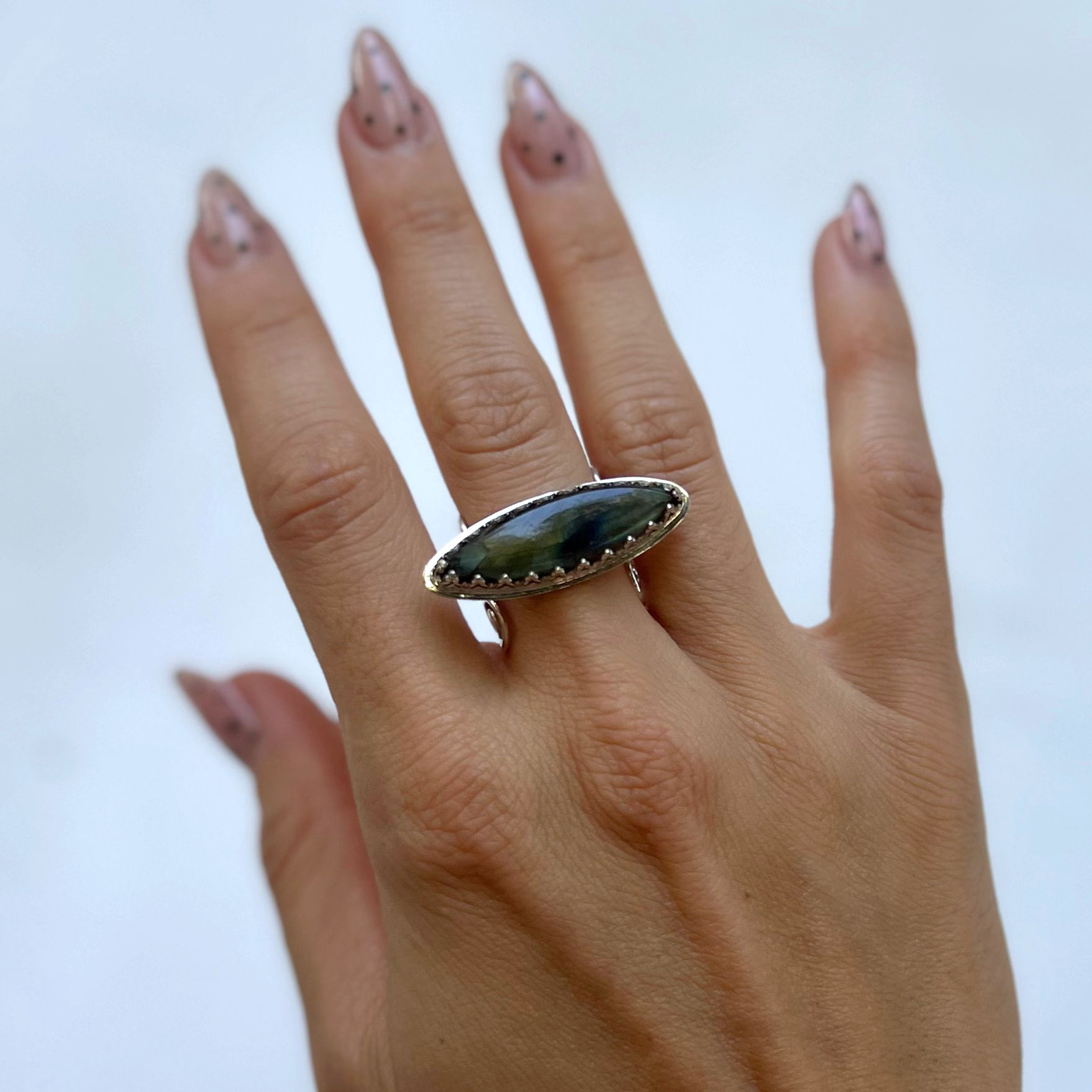 Labradorite Eye Ring