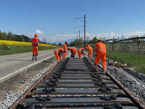 Gleisbauer, Bahnschienen