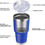 Thumbnail: 30oz Stainless Steel Tumbler with Lid, Blue