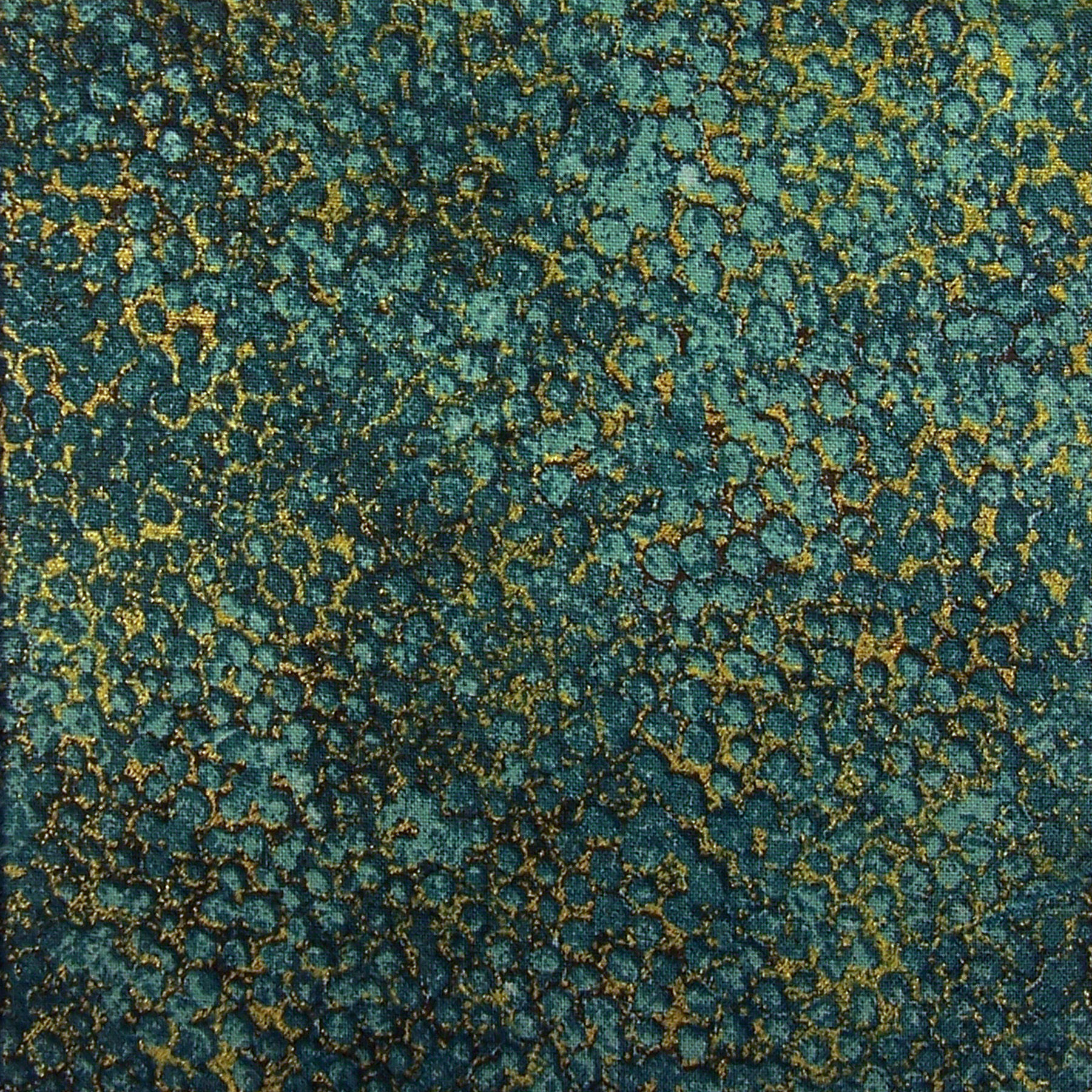 108" Wide Teal Tonal Dots with Gold Metallic Design - Artisan Spirit Line