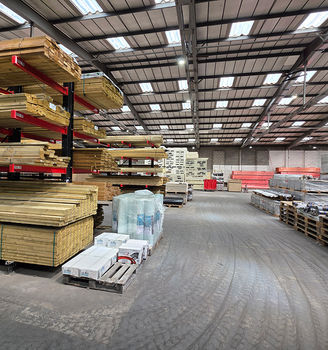 Timber and wood range stacked on our racking