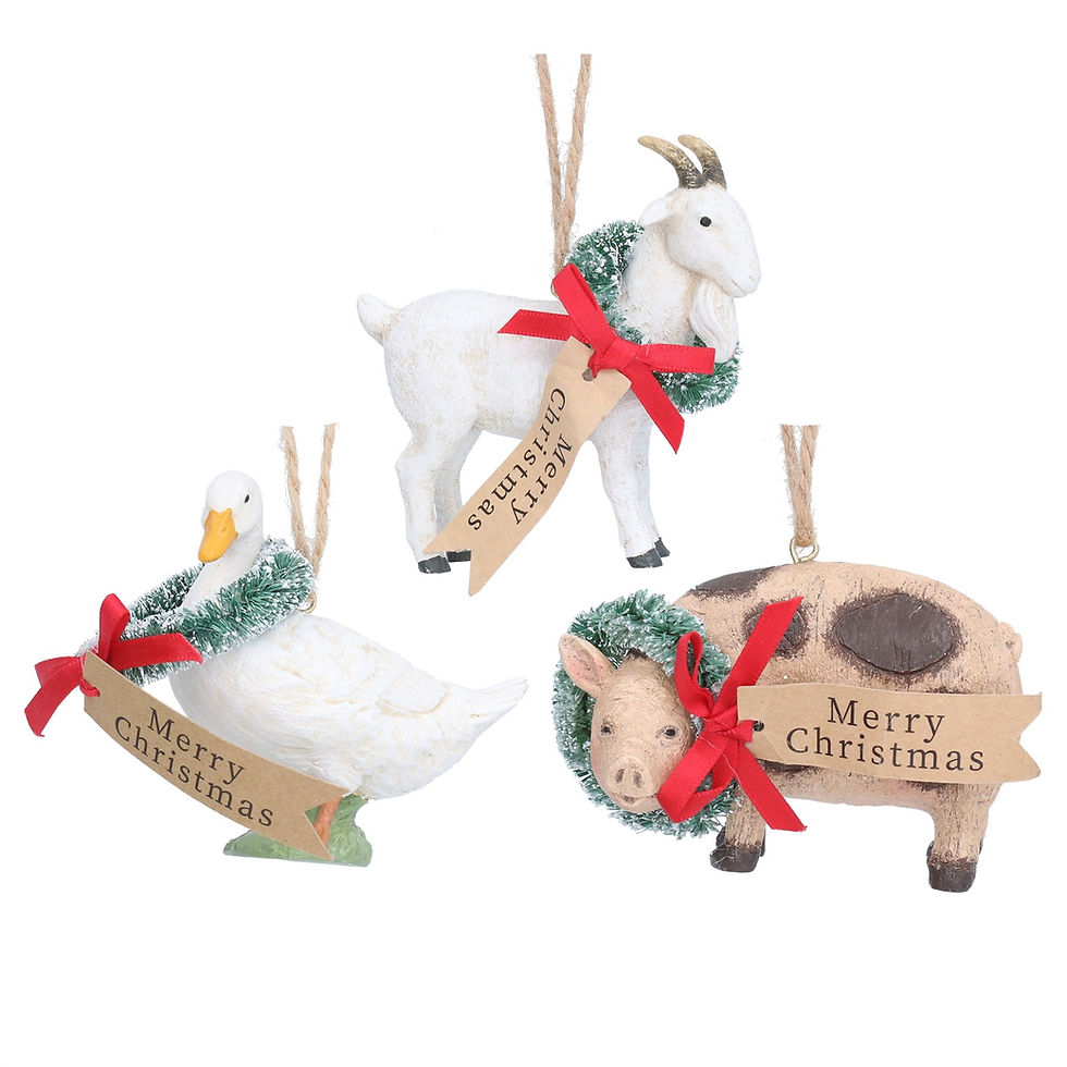 Festive Goat, Pig and Goose