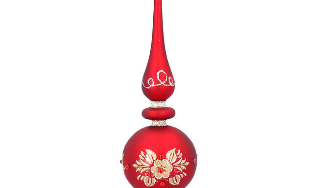 Folk Flowers Red Tree Topper