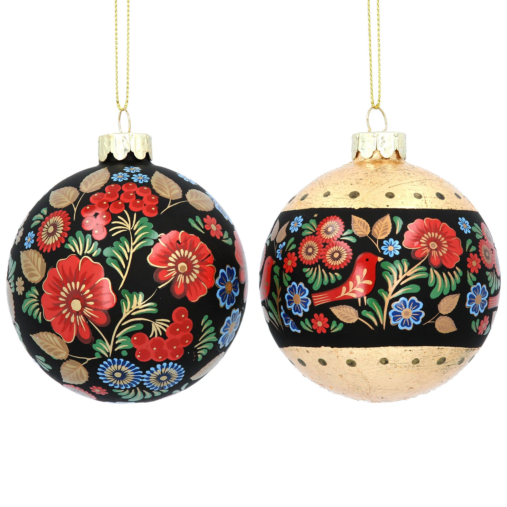 Folk Art Floral Bauble