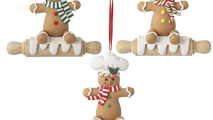 Gingerbread Baker on a Rolling Pin