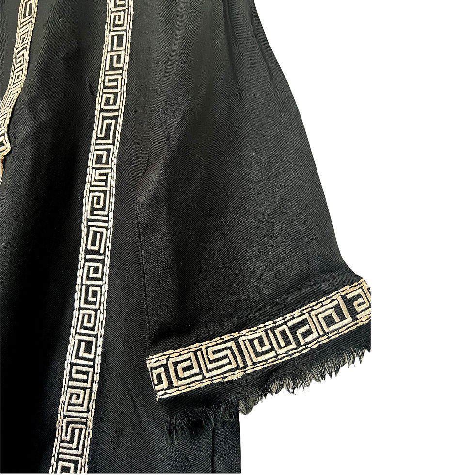 Thumbnail: Black Embroidered Pashmina Kurta