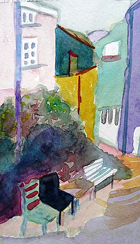 techniques d'aquarelle - initiation 1 / ruelle