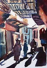 aquarelle expressive - Marrakech