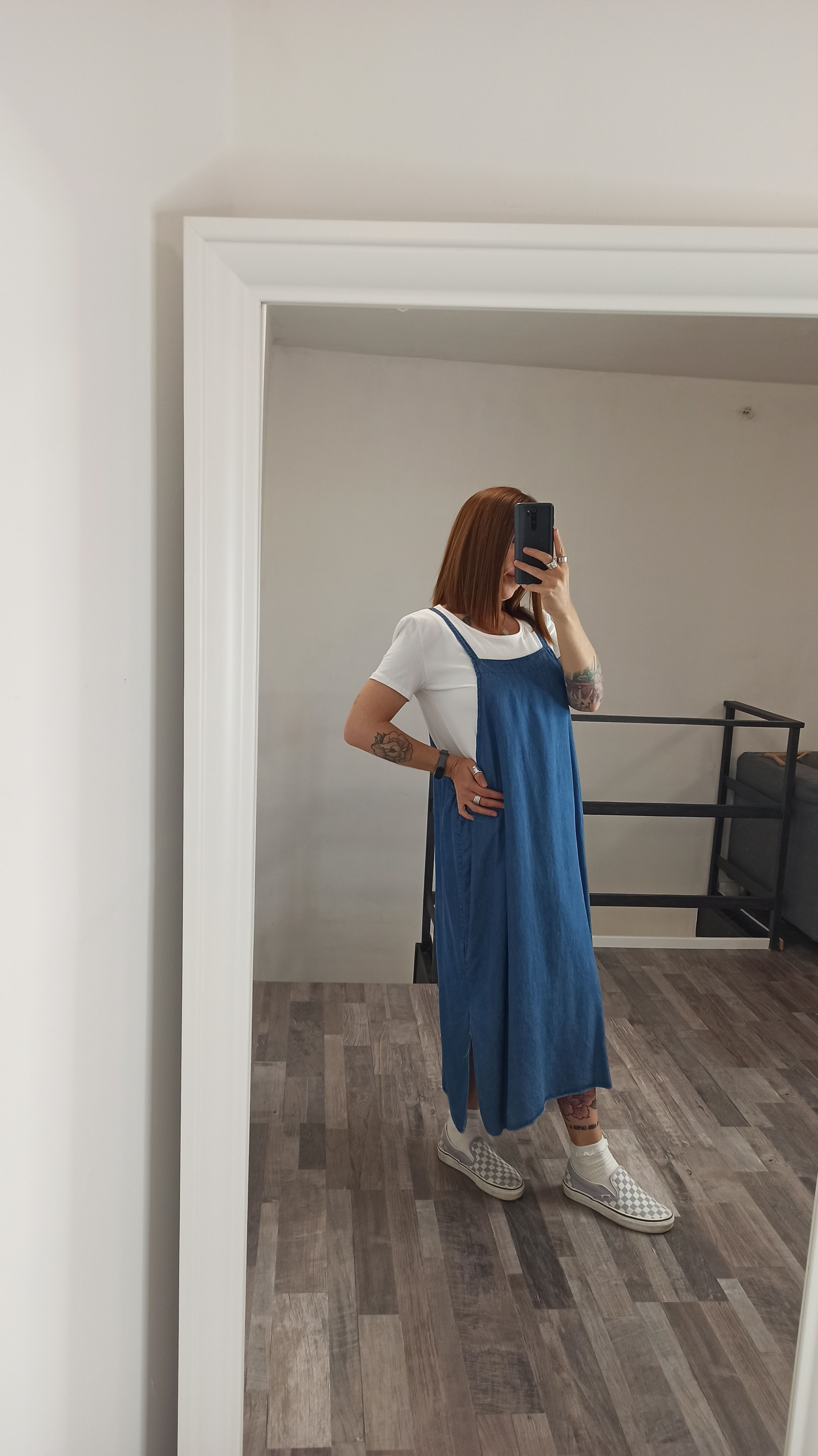 Salopette gonna + t-shirt denim