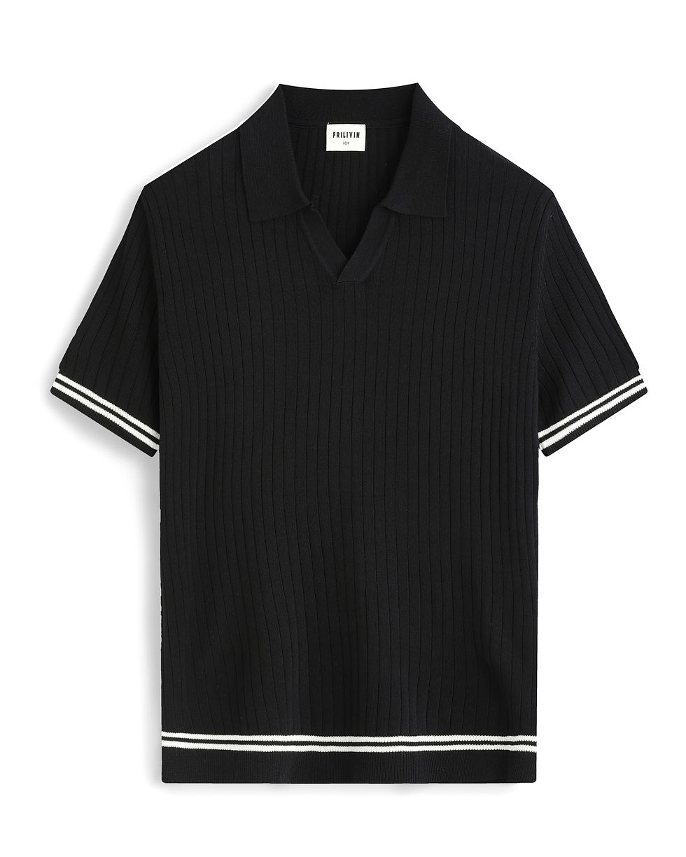 POLO COL V CLASSIQUE NOIR