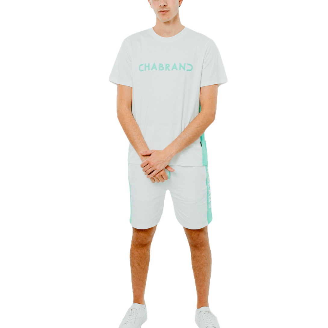 ENSEMBLE SHORT & T-SHIRT BICOLORE CHABRAND BLANC